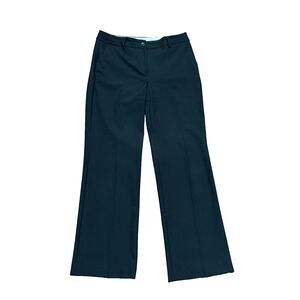 Talbots Women Windsor Curvy Straight Leg Wide Leg Pants Black Dress Pants Sz 10